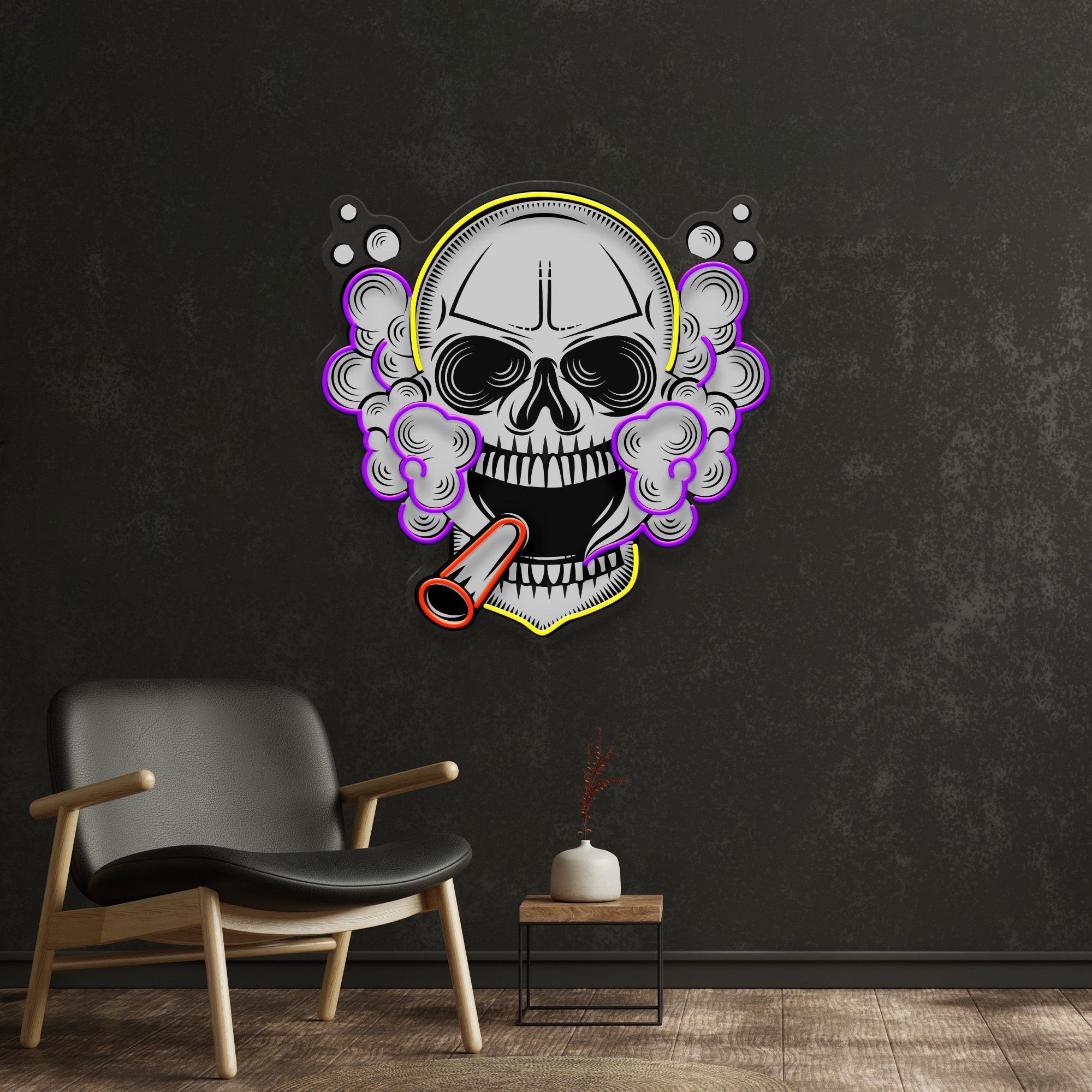 Tobacco Skull Vibe LED Neon Sign Light Pop Art